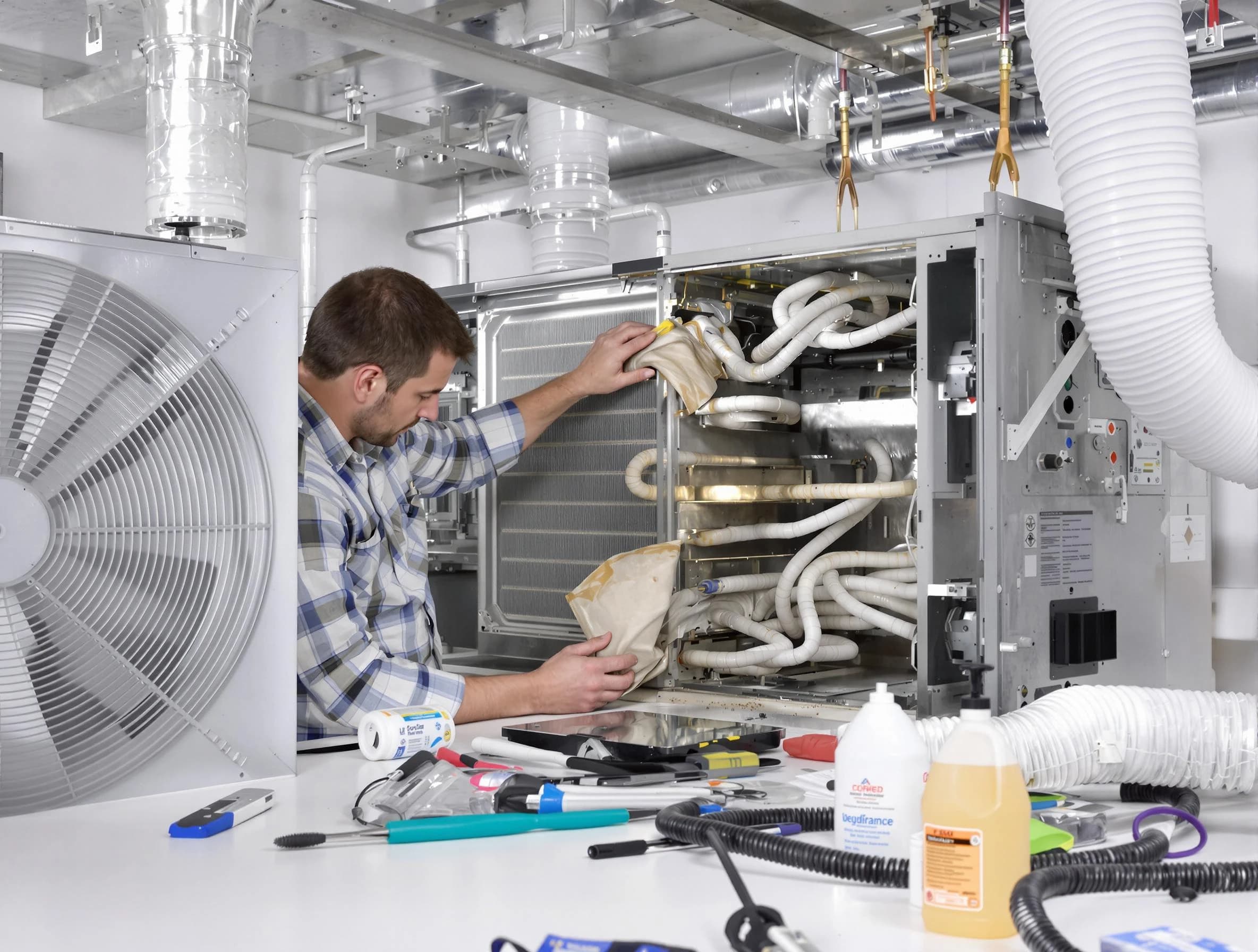 West Haven Air Duct Cleaning specialist performing precision AC coil cleaning in West Haven