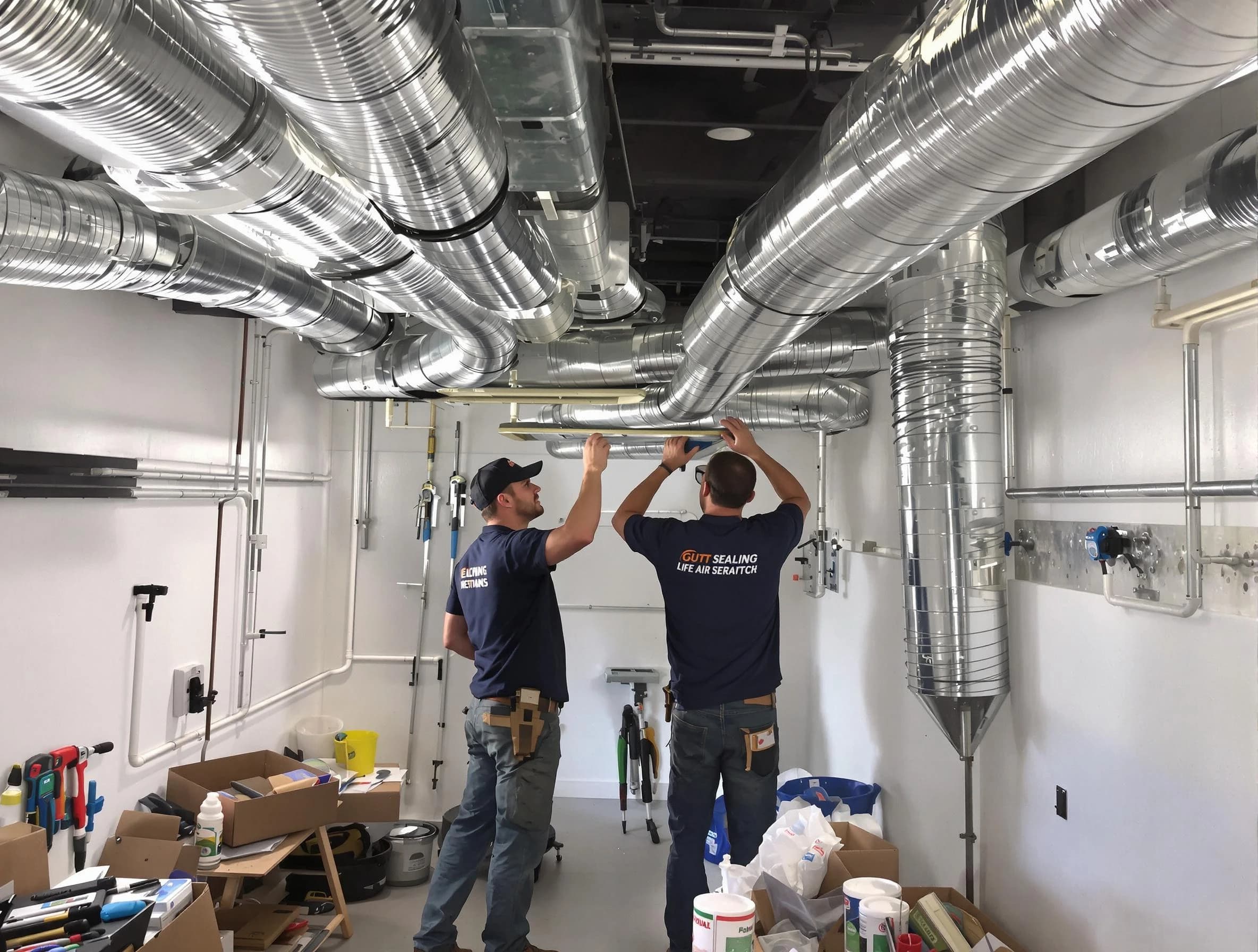 West Haven Air Duct Cleaning technician applying professional duct sealing solutions in West Haven