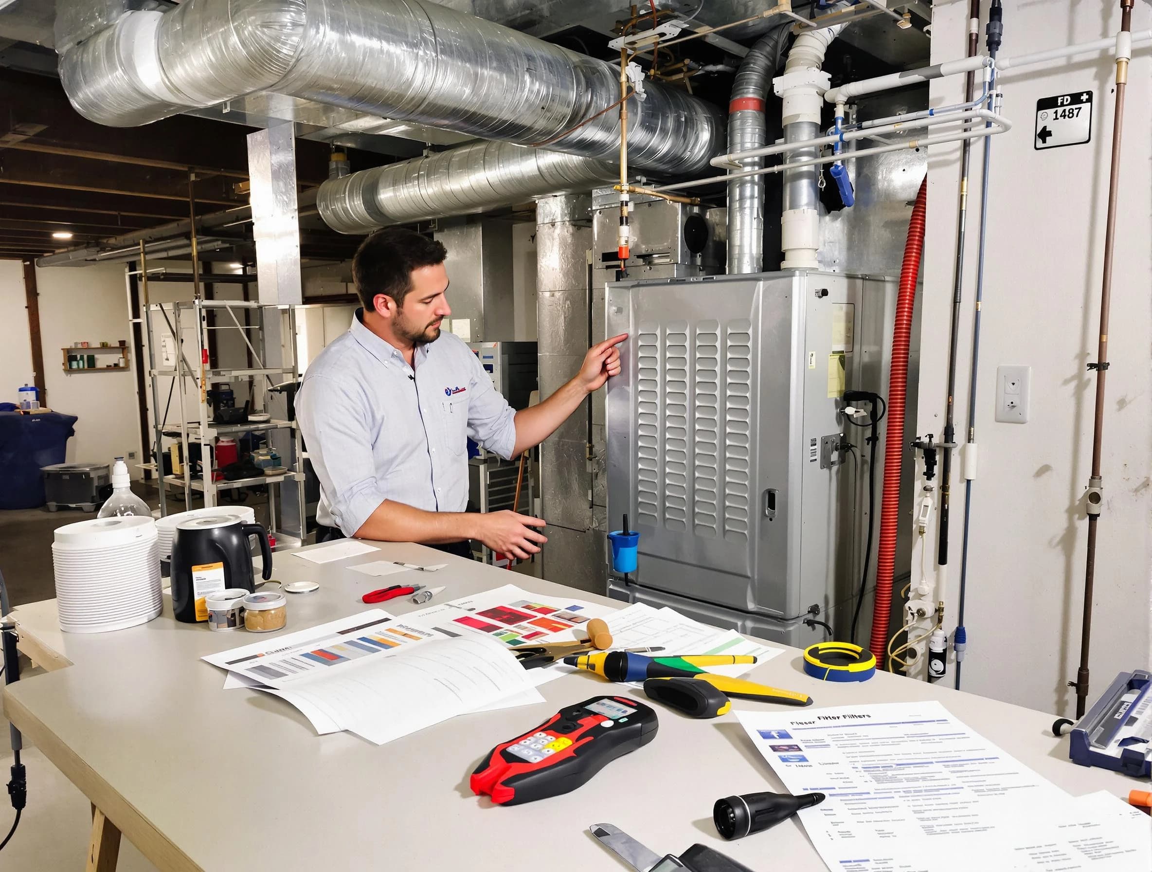 West Haven Air Duct Cleaning inspector conducting detailed filter system evaluation using professional diagnostic tools in West Haven