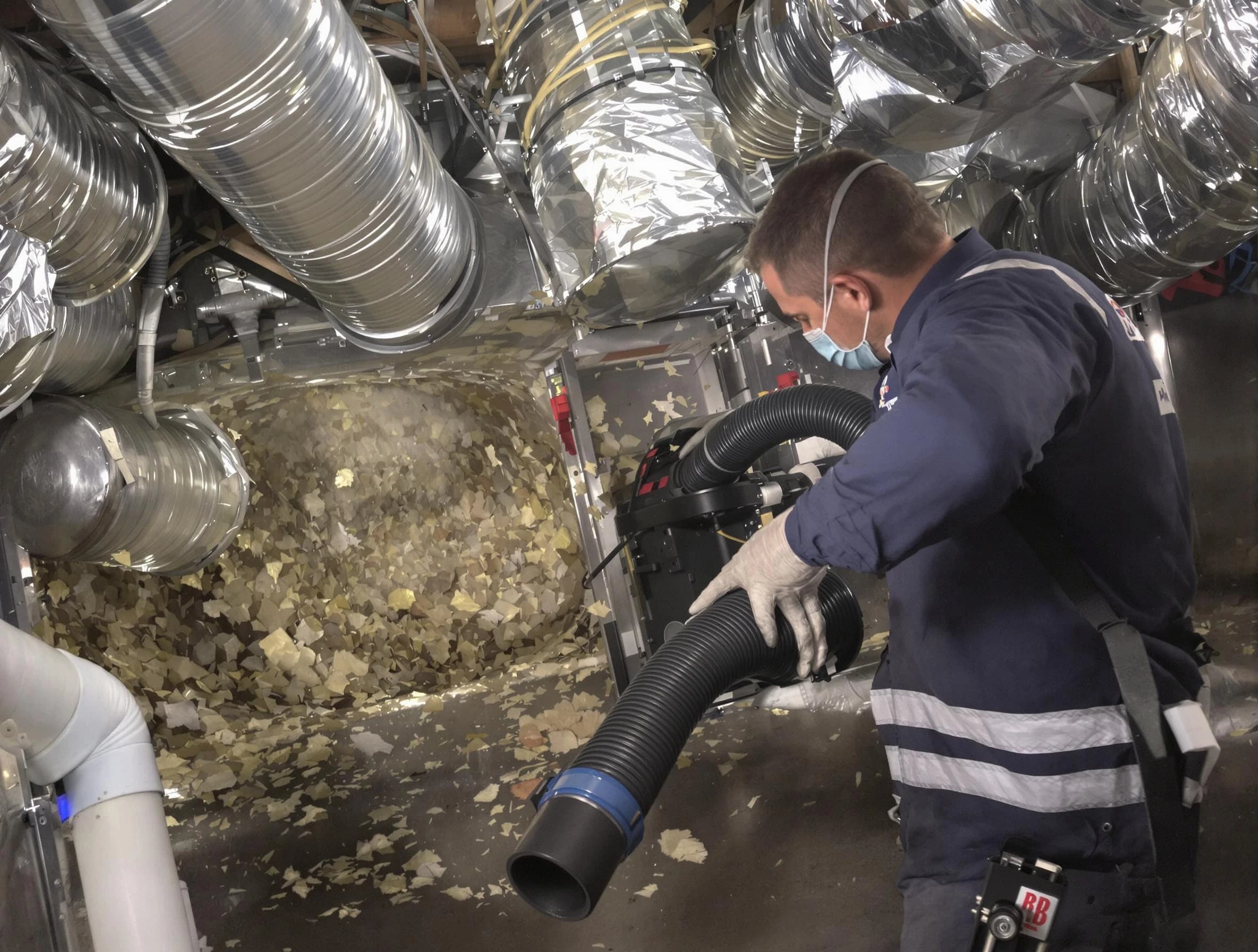 West Haven Air Duct Cleaning specialist operating negative pressure cleaning equipment for thorough duct maintenance in West Haven