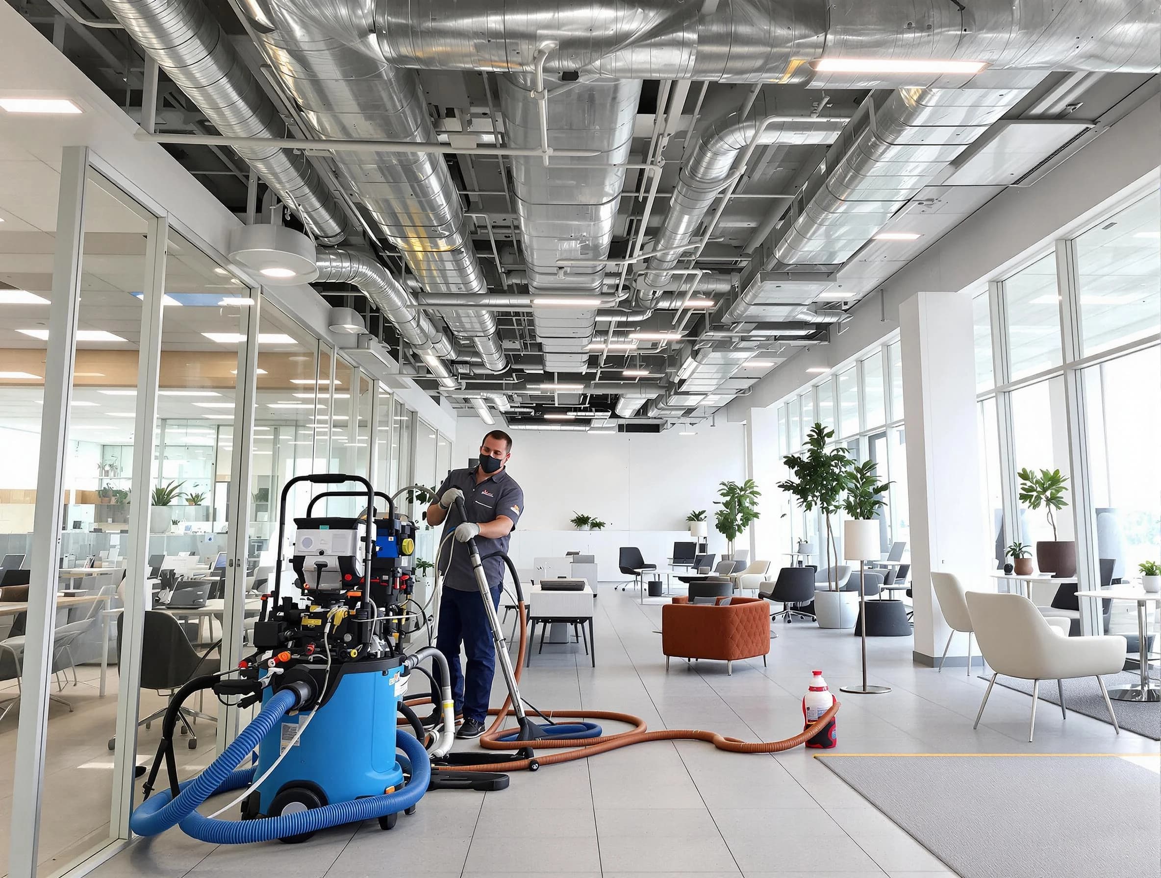 West Haven Air Duct Cleaning team conducting comprehensive commercial duct cleaning at a business location in West Haven