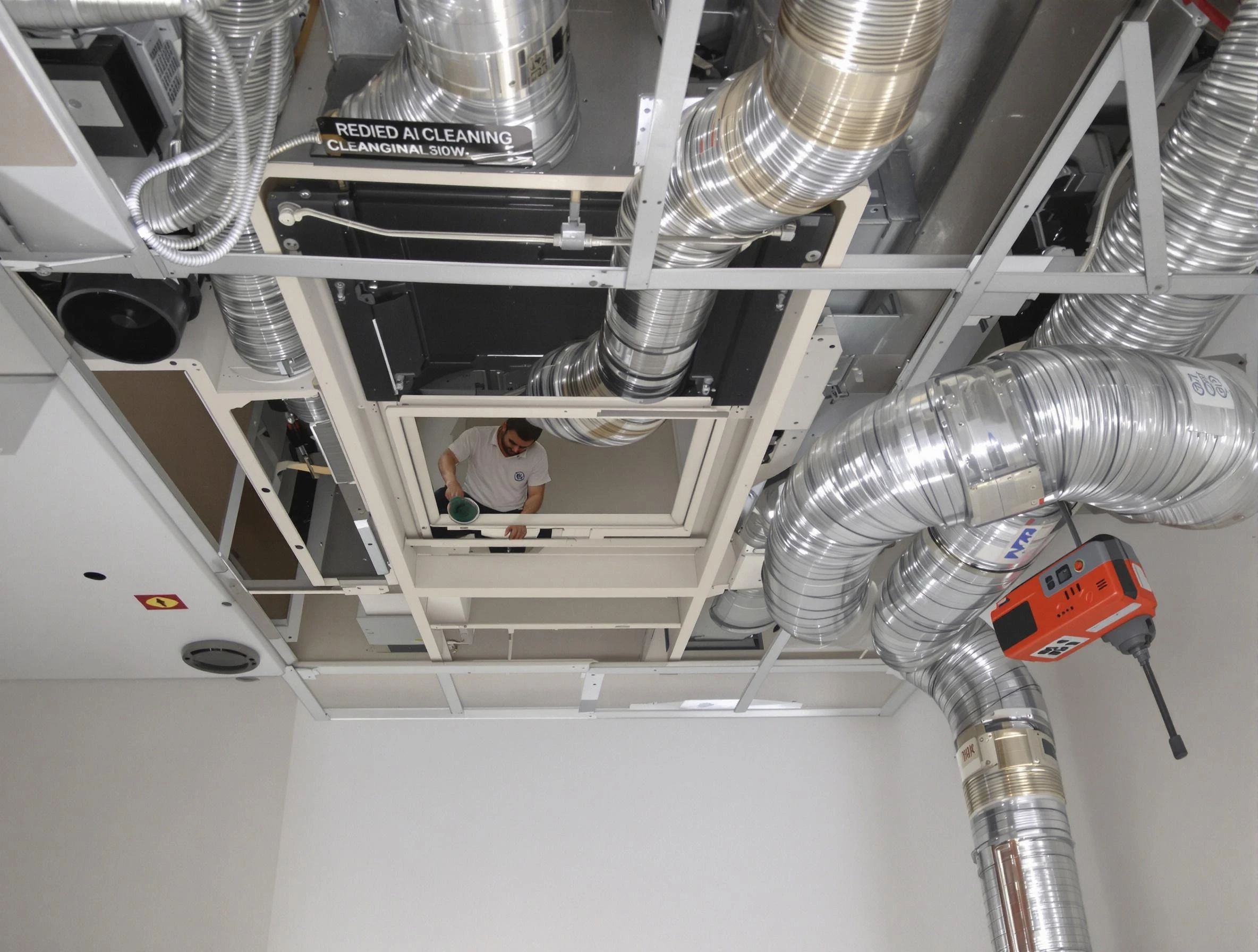 West Haven Air Duct Cleaning technician performing detailed central duct system cleaning in West Haven