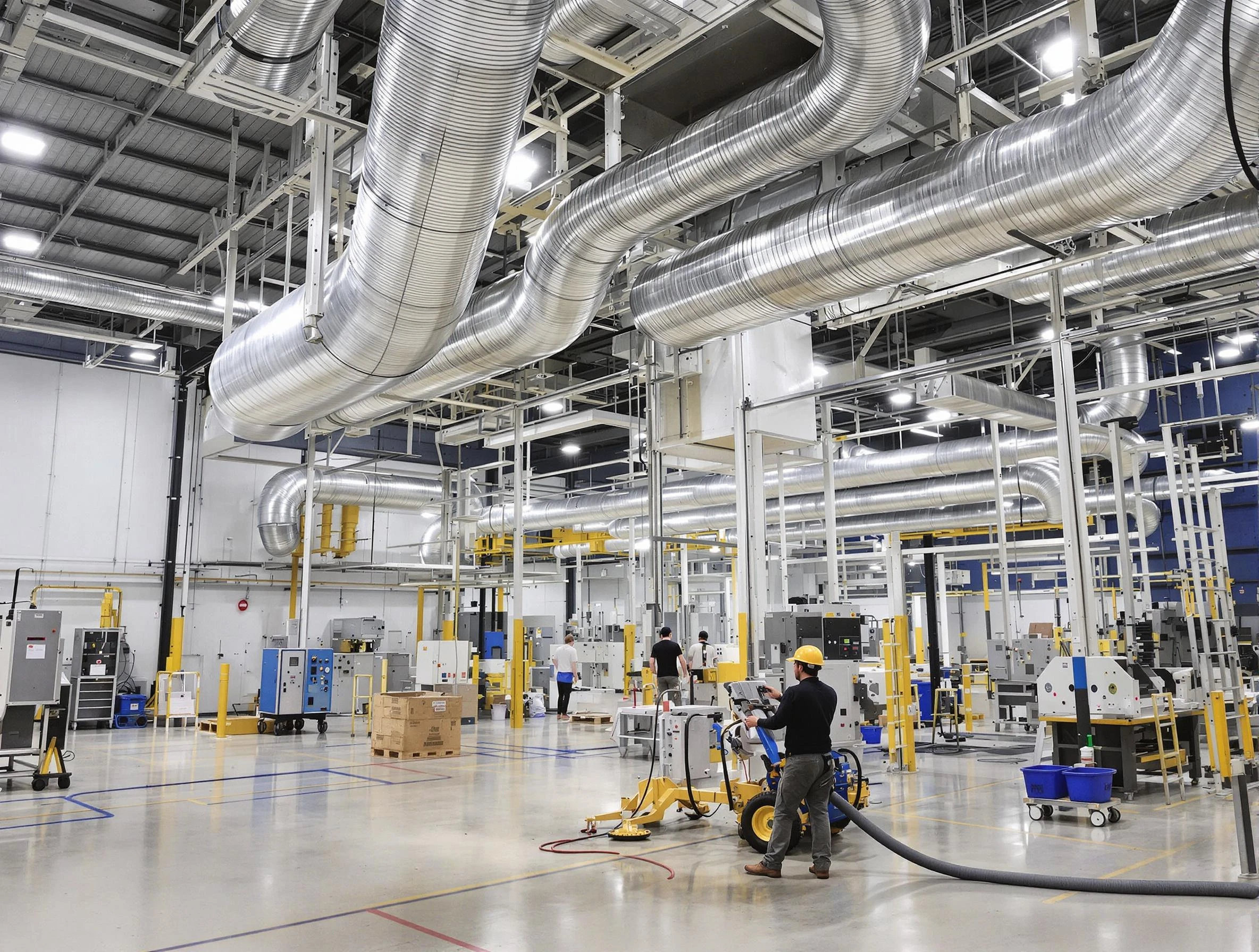 West Haven Air Duct Cleaning team performing comprehensive industrial duct cleaning at a large facility in West Haven